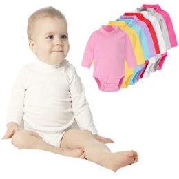 Rompers puro sólido recién nacido ajustado ropa de ajuste de bebé monstruos para bebés pajamas suave 100% algodón top camiseta240514l240502