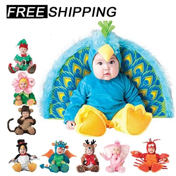 Barboteuses Pourim Set Halloween Costume bébé garçon vêtements filles singe ours polaire barboteuse enfants vêtements chapeau chaussettes enfant en bas âge Cosplay ensemble 230209