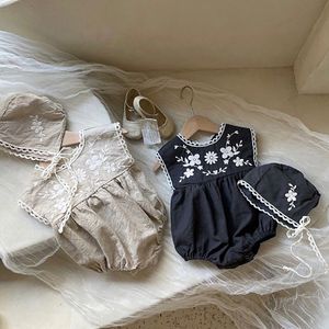 Rompers Romper Bordir Bayi Laki Laki Perempuan Baju Terusan Tanpa Lengan Untuk Musim Panas 0 2 Tahun 230516