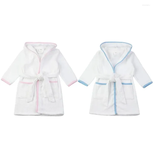 Rompers Ruffkids en gros coton blanc towey pjs enfants robes de bain avec une ceinture à capuche pijamas girls garçons peignoir pyjamas