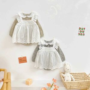 Rompers Spring Toddler Baby Baby Girl Girl Lace Bodys Long Manches Filles Floral Lace Tabrot Lolita