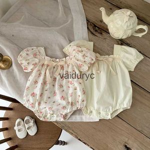 Rompers zomer Babykleding Bloemmeisjes Bodysuit Leuke baby één stuk kleding H240429