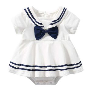 Rompertjes Zomer Baby Meisje Kleding geboren Onesie Super Leuke Marine Stijl Baby Kleding 0 Tot 24 Maanden 230608