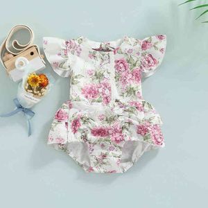 Barboteuses été bébé filles body combinaison bébé fille vêtements enfants fleurs imprimé body bébé fille vêtements vêtements d'été J220922