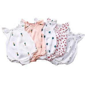 Barboteuses Summer born Infant Baby Girls Romper Muslin Cotton Linen Playsuit Jumpsuit Fashion Clothing 230728