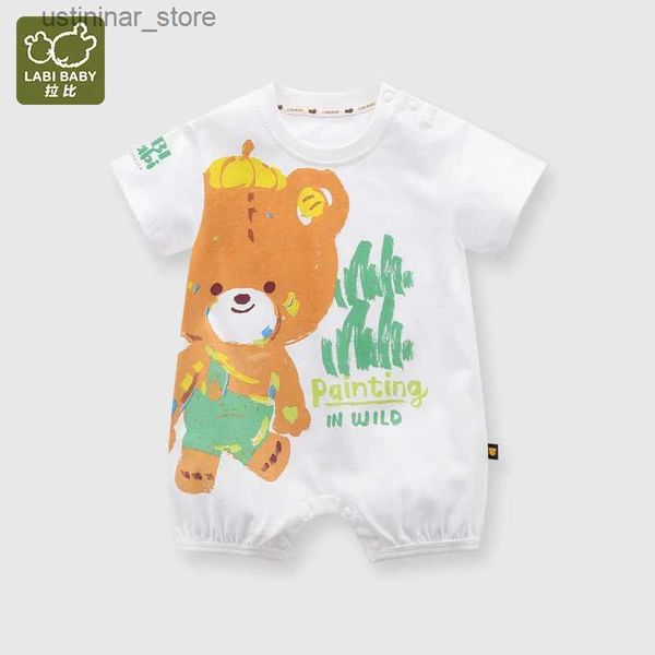 Mompers Summer Boys and Girls Sobstruit de manga corta Traje recién nacido Baby Baby Round Labi Bear Cartoon Lindo Clothing L47