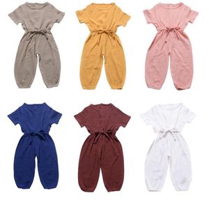 Mamelucos Ropa de verano Niños y niñas Body para niños Algodón Lindo traje de color sólido 230608