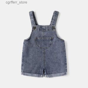 Rompers Summer Cool Denim Blue Children Baby Boys Girls Klees overalls Roll zoom ontwerp Kinderen baby shorts jumpsuits L410