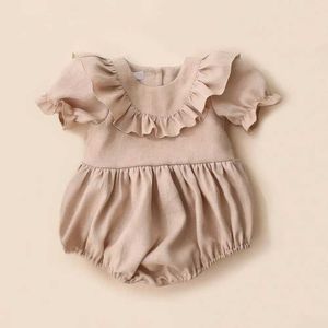 Rompers Summer Baby Girl Baber Ruffles Ruffles Clothes à manches courtes H240530 5L3X