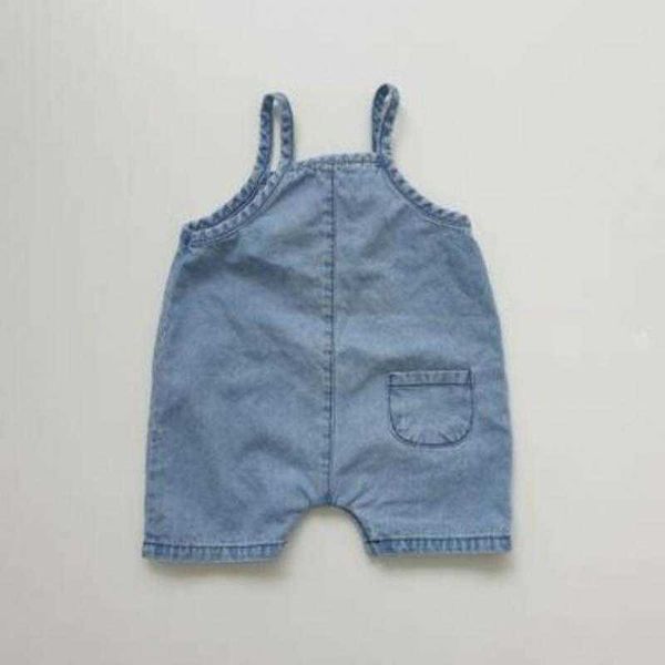 Barboteuses Doux Bébé Fille Casual Barboteuse Enfant Solide Sling Denim Salopette Infant Garçon Allmatch Mince Confortable Doux Combinaison Une Pièce J220922