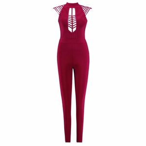 Rompers Wine rouge couleur dames hl bandage combinais