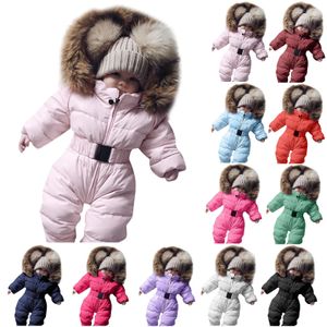 Mamelucos ropa de invierno bebé traje de nieve infantil niñas mameluco con capucha abrigo cálido chaqueta mono abrigo conjuntos de menino 231010