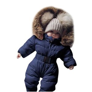 Rompers Winterkleding Infant Baby Snowsuit Boy Girl Romper Jacked Jumpsuit met HapeSuit Warm Dikke jas Outfit Vetment Fill Hiver 210722 DH5MF