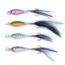 Rompin 10 pièces leurres de pêche plume plomb poisson 6g VIB hiver Wobblers matériel de pêche artificiel avec crochets tous les appâts d'eau Pesca228p