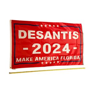 Bandera de RON DESANTIS Make America Florida 2024 USA Sign 3x5 banderas, poliéster 100D interior al aire libre Festival Club