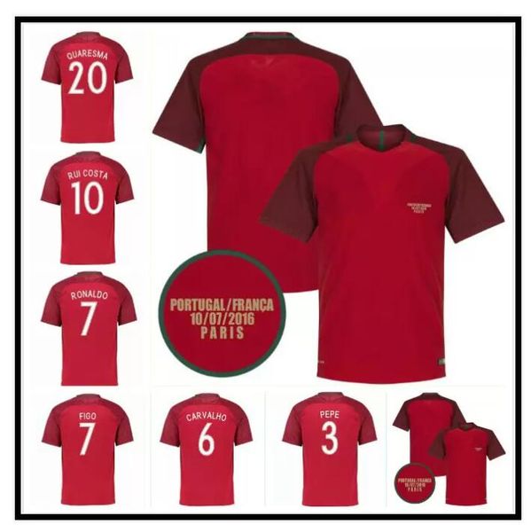 RONALDO NANI RETRO camisetas de fútbol 2016 FIGO CARVALHO clásico camicia RUI COSTA camiseta de fútbol vintage QUARESMA Camisa de futebol casa roja