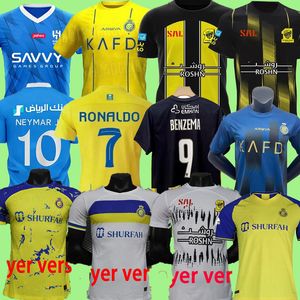 Ronaldo Neymar Jr 23 24 Al Hilal Nassr FC Soccer Jerseys Ittihad Benzema Fans Player Version MANE FOTANA NEVES KONAN Al-Ittihad 2023 2024 Football Shiirt Al-Nassr