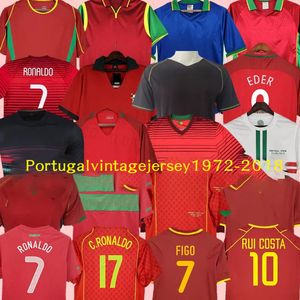 Ronaldo Retro Soccer Jerseys 1972 1998 1999 2000 2010 2012 2002 2004 2006 Rui Costa Figo Nani Classic Football Shirts Camisetas de Futbol Portugal Vintage