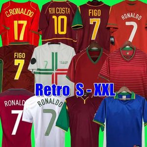 Ronaldo Retro Soccer Jerseys 1998 1999 2010 2012 2002 2004 Rui Costa Figo Nani Classic Football Shirts Camisetas de Futbol Portugal Vintage