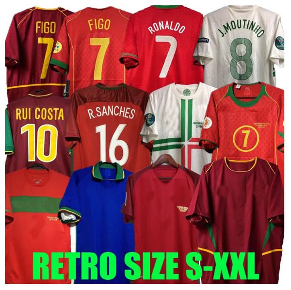 RONALDO Camisetas de fútbol retro 1998 1999 2010 2012 2002 2004 2006 RUI COSTA FIGO NANI PEPE Camisetas de fútbol clásicas Camisetas de futbol Portugal Vintage 888