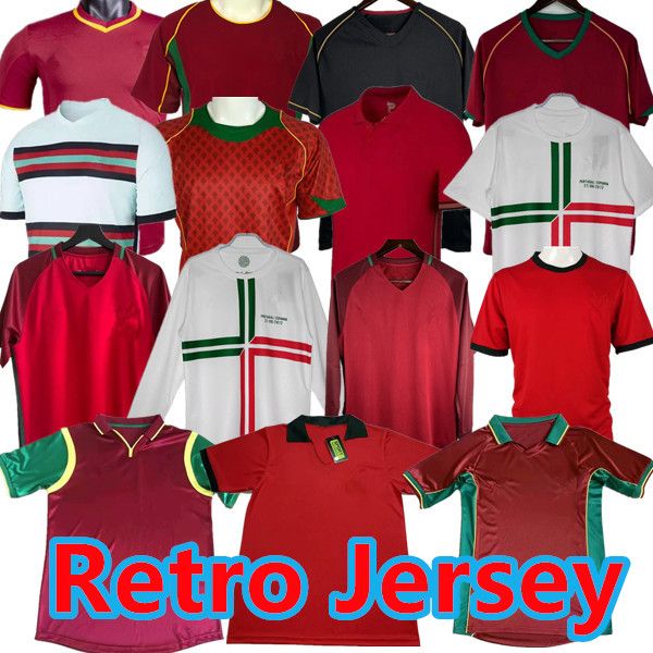 RONALDO Camisetas de fútbol retro 1998 1999 2010 2012 2002 2004 16 18 RUI COSTA FIGO NANI Camisetas de fútbol clásicas Camisetas de manga larga futbol Portugal Vintage