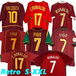RONALDO Retro Soccer Jerseys 98 99 10 12 02 04 RUI PETIT COSTA FIGO NANI C.RONALDO PAULETA Chemises de football classiques Camisetas de futbol Portugal Vintage