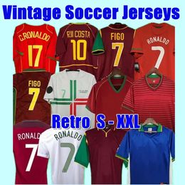 RONALDO Retro voetbalshirts PEPE 1998 1999 2010 2012 2002 2004 18 RUI COSTA FIGO NANI Klassiek voetbalshirt Portugese vintage CARVALHO PAULETA Camisetas de futbol