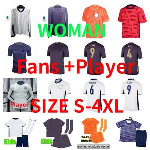 24 25 Angleterre Bellingham Sancho Soccer Jerseys 2024 2025 Rice Rashford Saka Maddison Grelish Foden Kane Football Men Kids Shirts Long Manneved Player Version