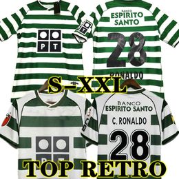 Ronaldo Sporting CP 01 02 03 04 Lisboa maillots de football rétro Marius Niculae Joao Pinto 2001 2002 2003 2004 Lisbonne Classic Vintage chemises de football uniforme