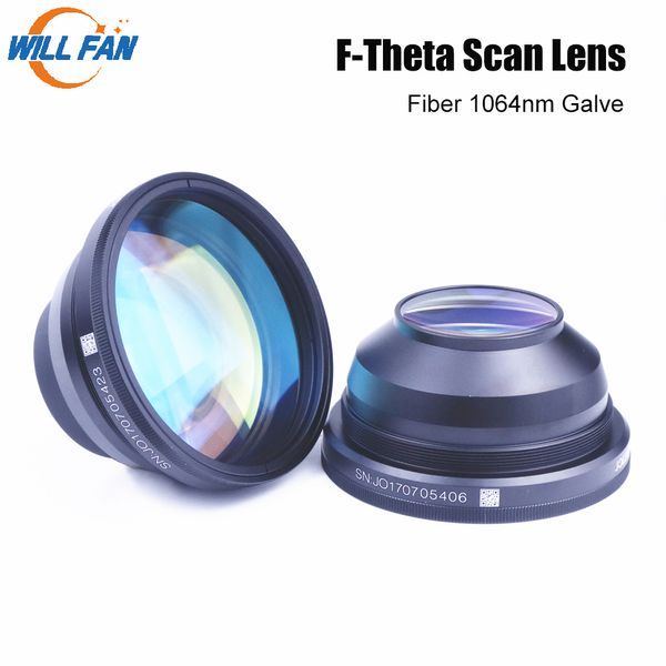 Lente de escaneo Will Fan F-Theta Galvo 1064nm para máquina de marcado láser de fibra YAG F100-435mm área 62-300mm piezas ópticas