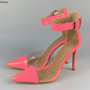 Rontic 2021, zapatos de tacón de aguja sexis para mujer, tacones altos, puntiagudos, hermosos, 6 colores, zapatos de vestir de fiesta para mujer, tallas grandes de EE. UU. 5-15