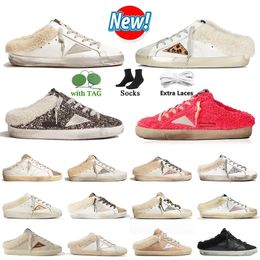 Kamer goldenstar Sabots Slippers Luxe Dames Platform Supersterren Vuile Oude Mannen gouden sneakers pantoufle leer Slides Loafers vloer Designer Trainers Schoenen