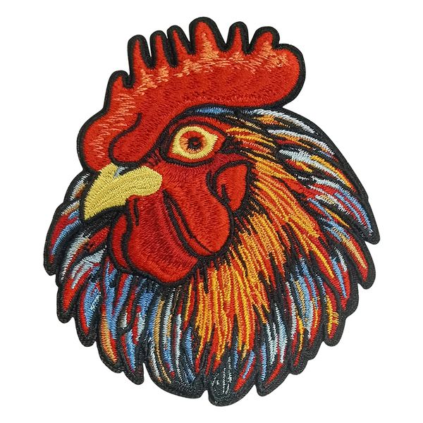 Rooster Cool Broidered Appliques Fer sur patchs Chapeaux Accessoires Vêtements Couture sur des correctifs de broderie Livraison gratuite