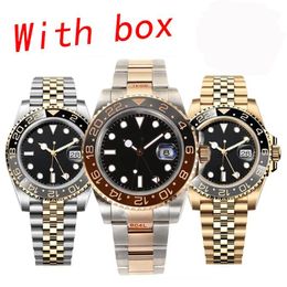 Root Beer heren 40 mm G-T automatisch 904L roestvrij staal saffier lichtgevend waterdicht Montre De Luxe Dhgate Cai Jiamin ROLEJ horloge