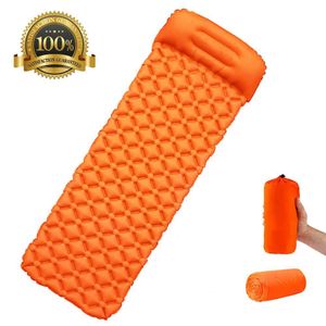 Rooxin Colchón para acampar con almohada Inflable portátil Colchoneta para dormir para acampar Cama de aire para tienda de campaña Senderismo al aire libre Mochilero Viajes Q0109