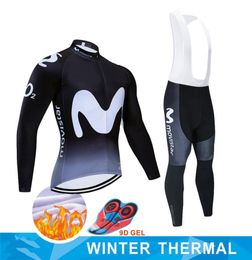 ROPA CICLISMO INVIERNO 2020 PRO Équipe Pro Movistar Winter Cycling Jersey Thermal Fleece Cyling Clothing MTB Bike Jersey Bib Pants Set7249676