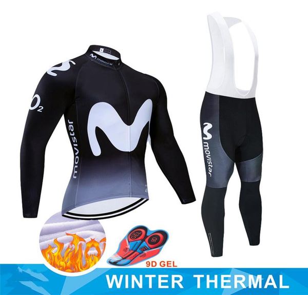 Ropa Ciclismo Invierno 2020 Pro Team Movistar hiver maillot de cyclisme thermique polaire vêtements de cyclisme vtt vélo maillot bavoir pantalon ensemble5333836