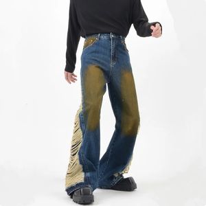 ROPA GRUNGE Y2K Streetwear Ripped Empilled Baggy Jeans Pant