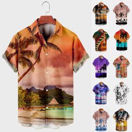 Ropahombre shirt Mode hommes chemises décontractées été Vintage haut 3D imprimé voiture ample hawaïen hommes chemise plage Aloha mode vêtements Ropahombre 875