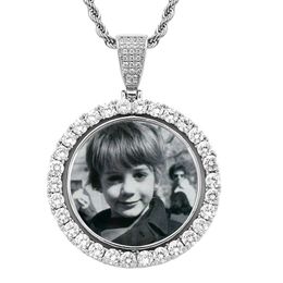 touw ketting foto ketting ontwerper voor vrouwen mannen circulaire fotolijst draaibaar 2 zijdig foto hanger kettingen collectie herdenkingsmunt van personaliseer sieraden