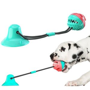 Pelotas de juguete para perros con cuerda, juguetes interactivos para Limpieza de dientes para mascotas, juguete de tirón chirriante para perros, rompecabezas multifunción, cepillo de dientes