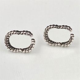 Cuerda Líneas Ear Stud Open Loop Charm para mujer Circle Ring Geometry Design Pendientes