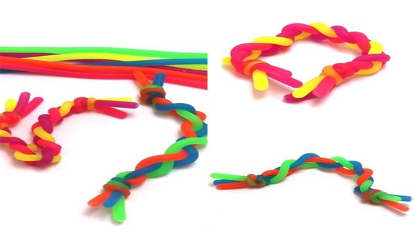 Toya de fideos de cuerda Toyes sensoriales Sensorías para niños Adultos de pegamento flexible Ropas Streting String Neon Slings 19cm H222026957074