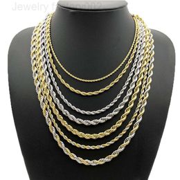 Touw platina bulk 18k vergulde roestvrijstalen bulk link chain dubai platte top roll sieraden ketting voor heren gedraaide kettingen