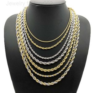 Cuerda de platino a granel, cadena de eslabones a granel de acero inoxidable chapado en oro de 18 quilates, collar de joyería con rollo superior plano de Dubai para cadenas retorcidas para hombres