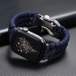 Touw sportriem voor Apple Watch 8 Ultra 2 Band 49mm 45 mm 41 mm Survival Outdoor Bracelet Iwatch 9 7 6 5 4 SE 44mm 40 mm 42 mm 38 mm