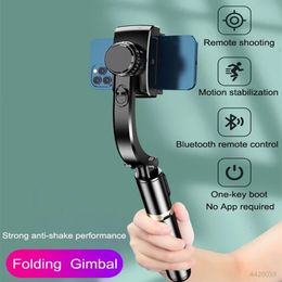 Roreta Gimbal Stabilizer Selfie Stick Opvouwbaar Draadloos Statief met Bluetooth Shutter Monopod voor IOS Android 240111