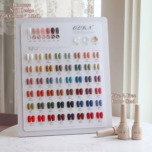 Rormays 58 kleuren gel nagellak Set Modieus Effen kleur Glanzend Alle seizoenen Algemeen Gemengde vernis Primer UV LED Soak Semi-permanent Nail Art Design Fabriek Groothandel