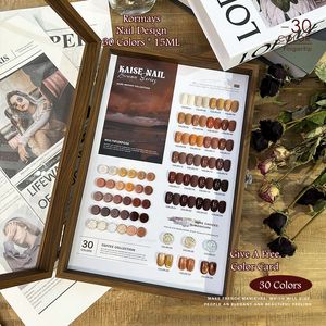 Rormays Automne et Hiver Caramel 30 Couleur Marron Vernis Semi Permanent Gel Chocolat Coffret Cadeau Carte de Couleur UV LED Immersion Qualité des Ongles Gel Usine En Gros