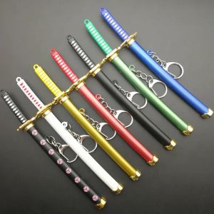 Roronoa Zoro Geïnspireerde sleutelhanger - Katana-vormige metalen autosleutelring met schede en gereedschapshouder, Anime Themed Gift 11 LL